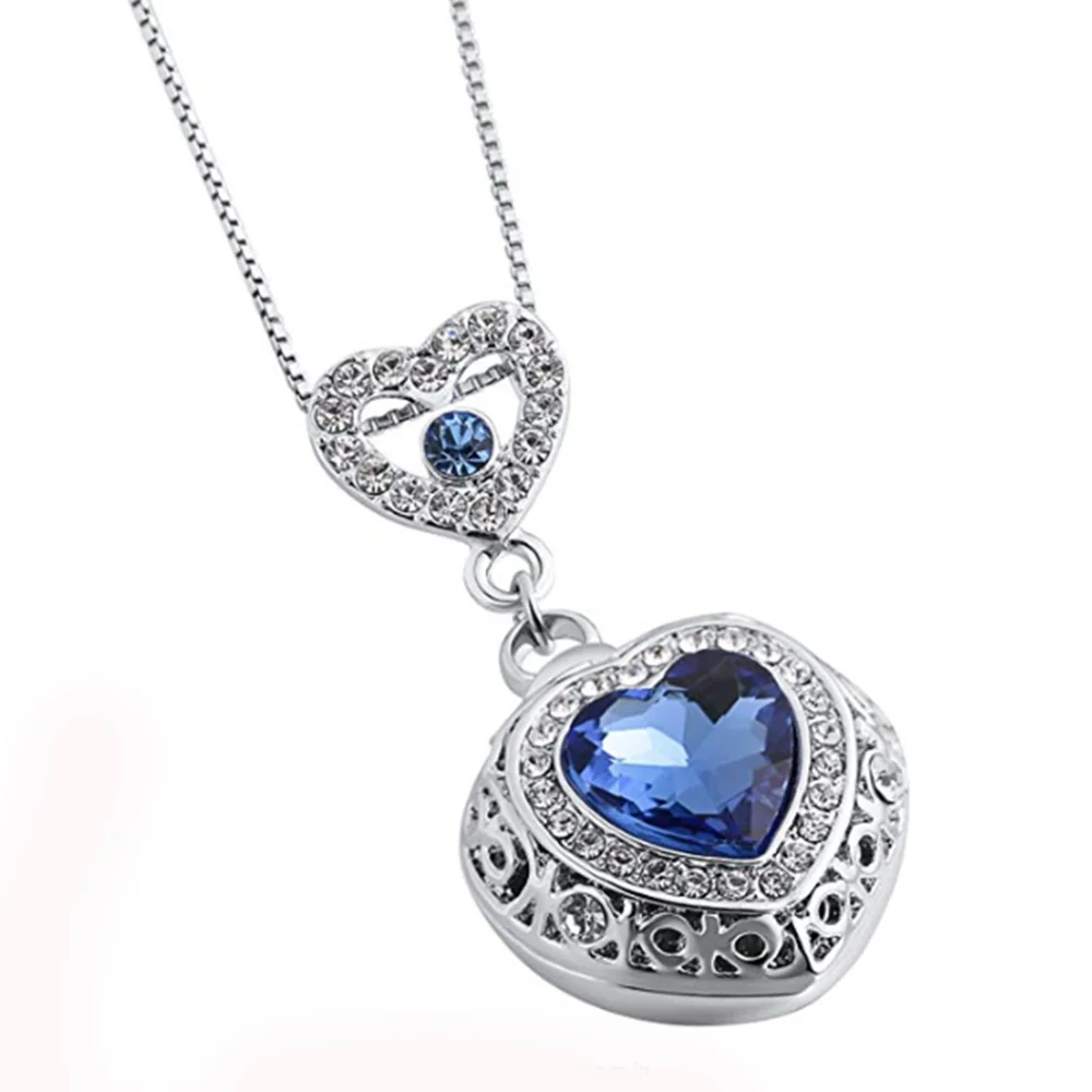 Америксун ожерелье для праха Мемориал кремации ювелирные изделия Голубое сердце
