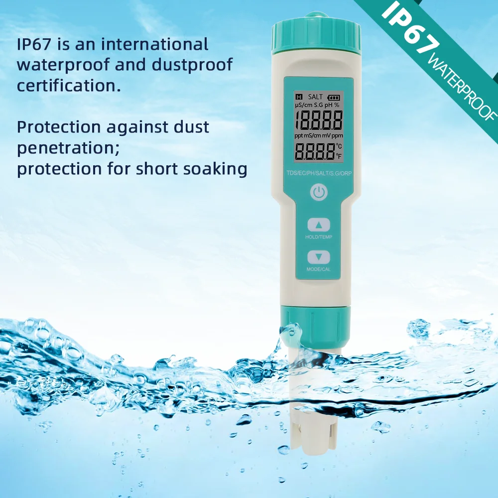 4 en 1 PH/TDS/CE/temperatura medidor impermeable medidor de PH calidad del agua del medidor de PH tester para piscinas de agua potable de acuarios, 40%