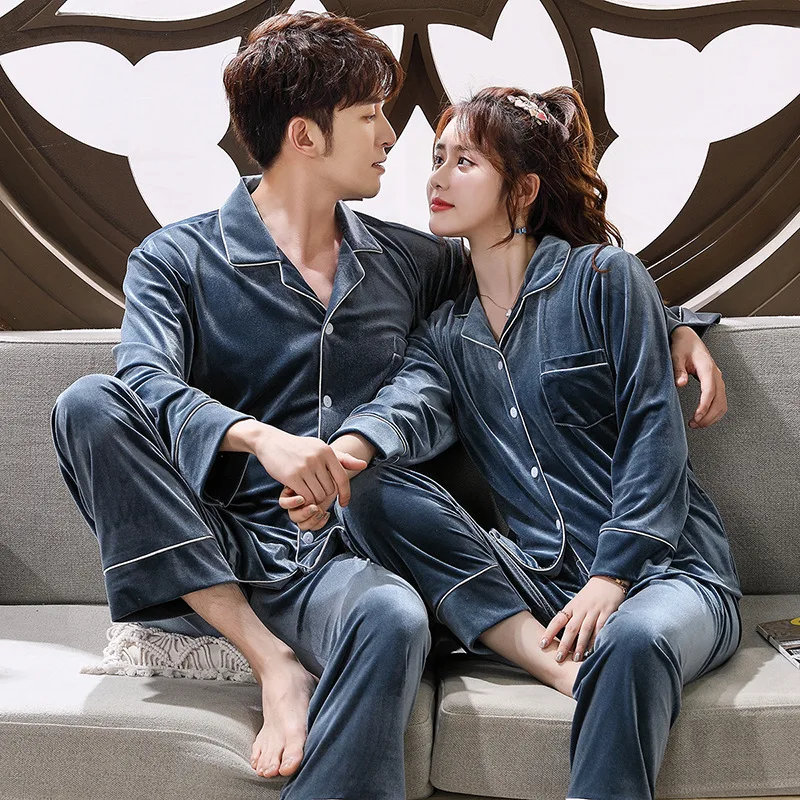 FZSLCYIYI пара велюровых пижам осень Золотой Бархат с длинным рукавом модные женские