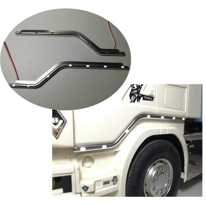 

Toy Car Part Body Cab Drive Door Led Light Bar For 1:14 Rc Truck Tamiya Scania R620 56323 R730 R470 4X2 6X4 Tractor Trailer
