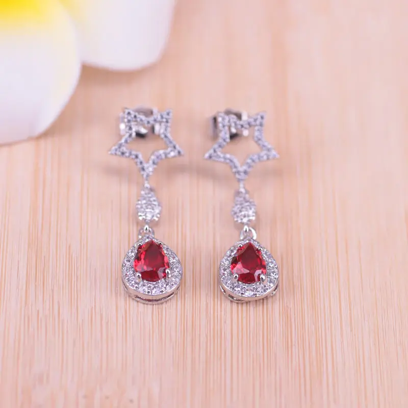 Risenj Китай цвет удачи красный камень звезда и капля воды костюм комплект