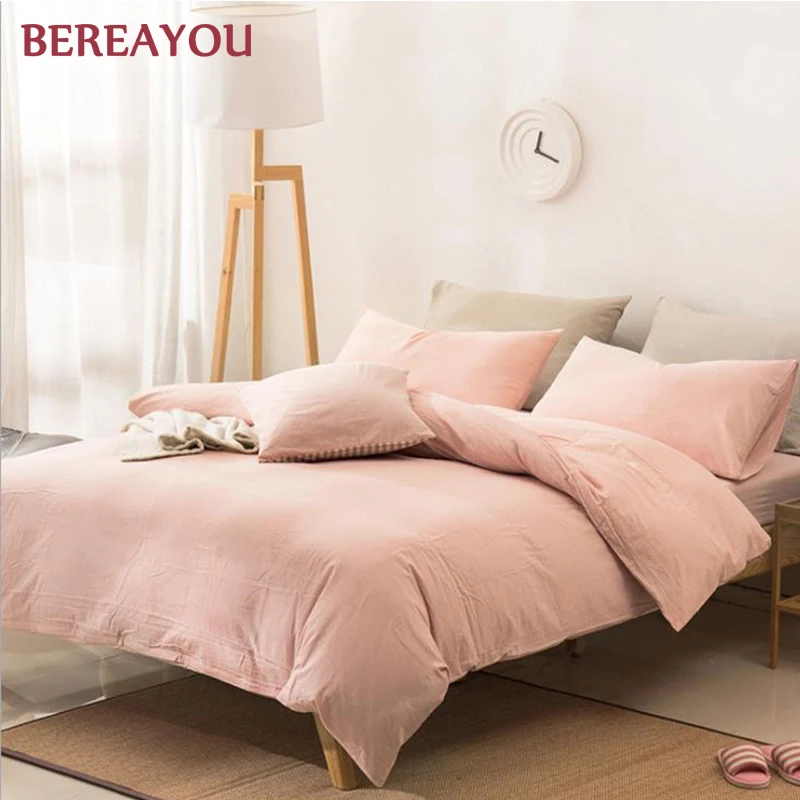 Японские черные постельные принадлежности Моющийся хлопок сплошной цвет