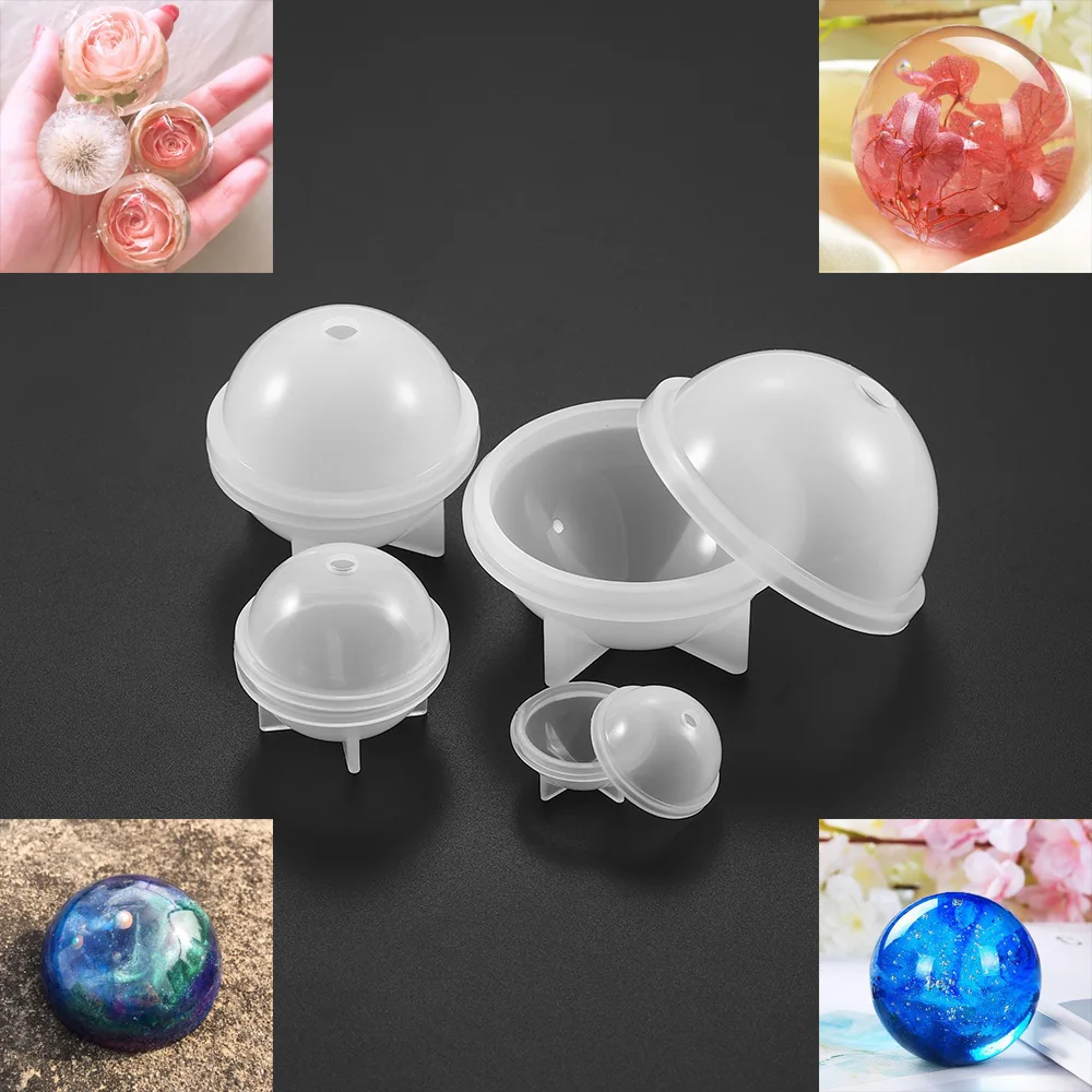

20-100mm Silicone Mold DIY Stereo Spherical Jewelry Making Round Balls Epoxy Resin Molds Crafts Handmade Cake Fondant Decoration