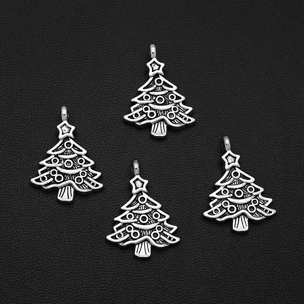 Винтажные зимние подвески в стиле ретро с серебряным покрытием 20 шт./лот 17x24 мм -