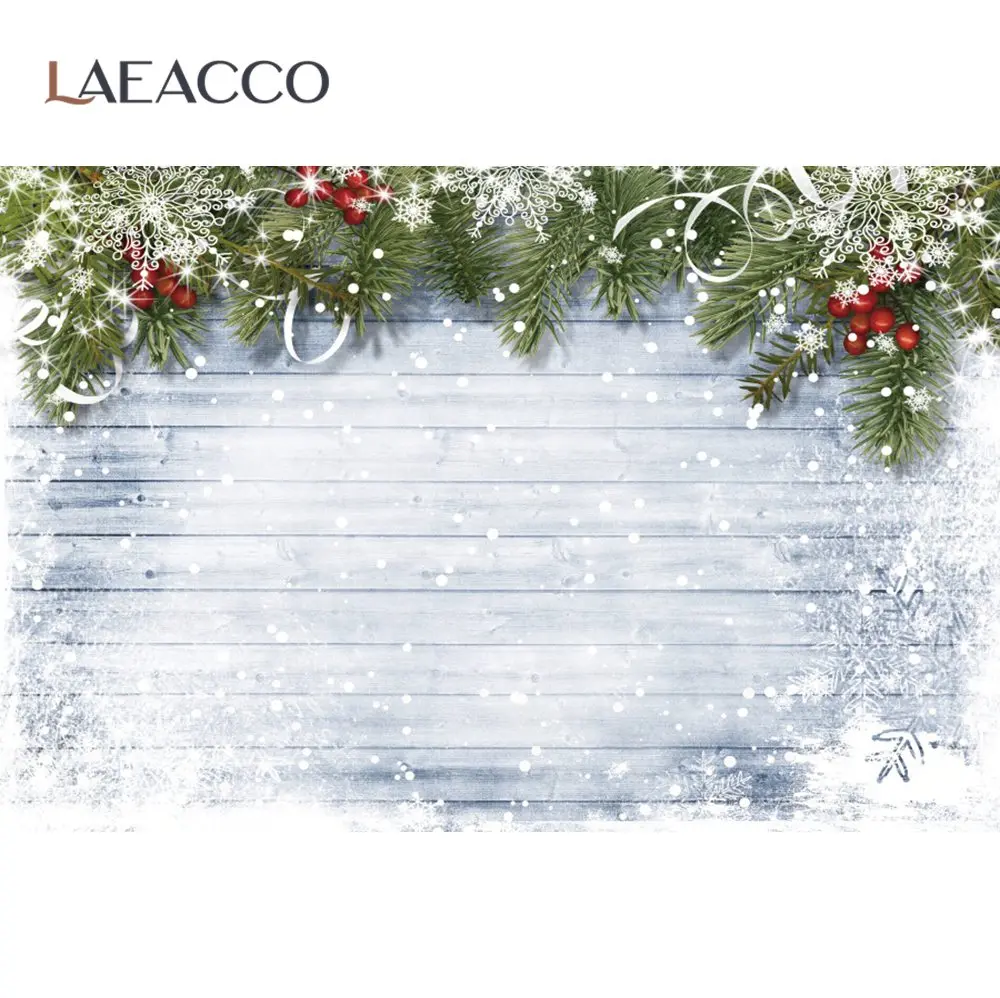 Laeacco Christmas Wood Board Planks Winter Snow Polka Dots Shiny Party Doll Baby Portrait Photo Background Backdrop | Электроника