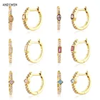 ANDYWEN, новинка, искусственное серебро, золото, 9,5 мм, овальная, квадратная, красочная серьга, серьги для пирсинга, ювелирные изделия в стиле рок, панк