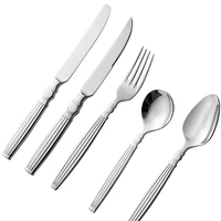 ancient roman architectural pattern handle stainless steel cutlery set flatware silverware tableware utensil for home kitchen