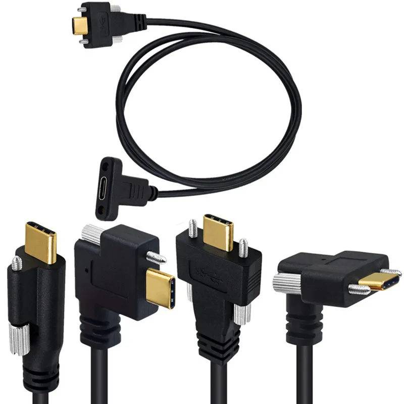 

USB 3. 0 Type-C Женский до 90 градусов вверх и вниз, левый и правый угловой Стандартные мужские данные с винтовым панельным монтажом экранированным...