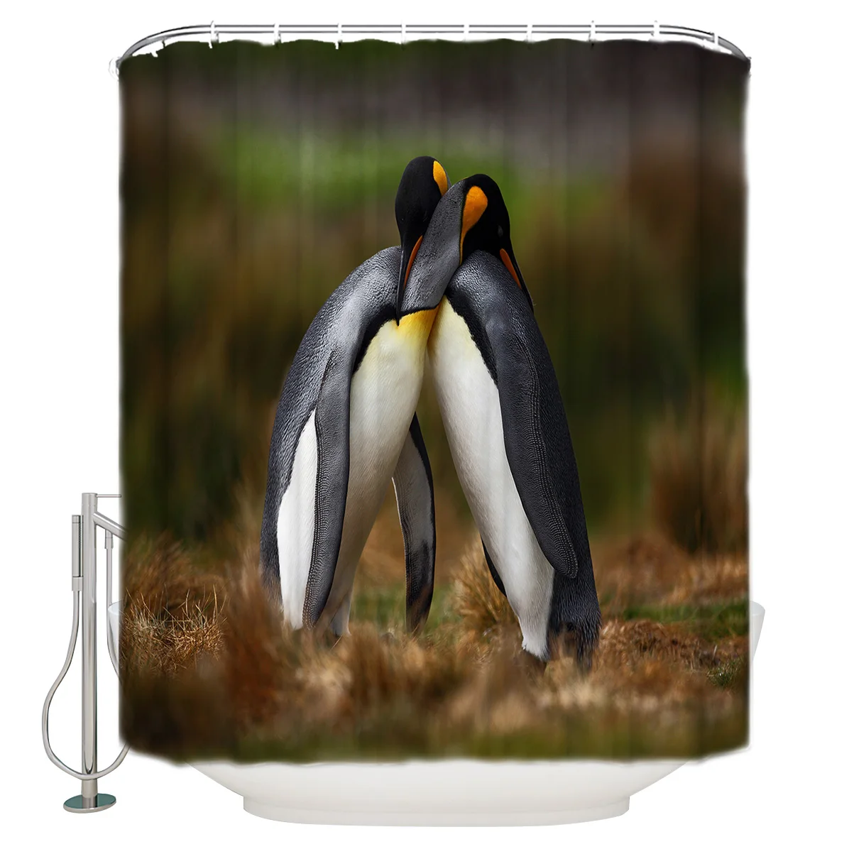 

Animal Penguin Shower Curtain Bathroom Decor Fabric Shower Curtain Farmhouse Decor