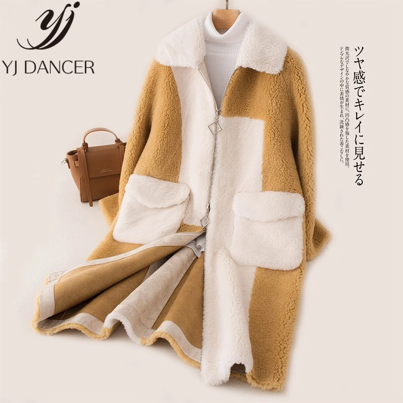 Новинка 2019 Корейская версия Кашемировое зимнее меховое пальто из ягненка