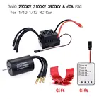 Водонепроницаемый бесщеточный двигатель 3650 2300KV 3100KV 3900KV с 60A ESC с программной картой Combo для 110 112 RC Car Truck Monster Toy