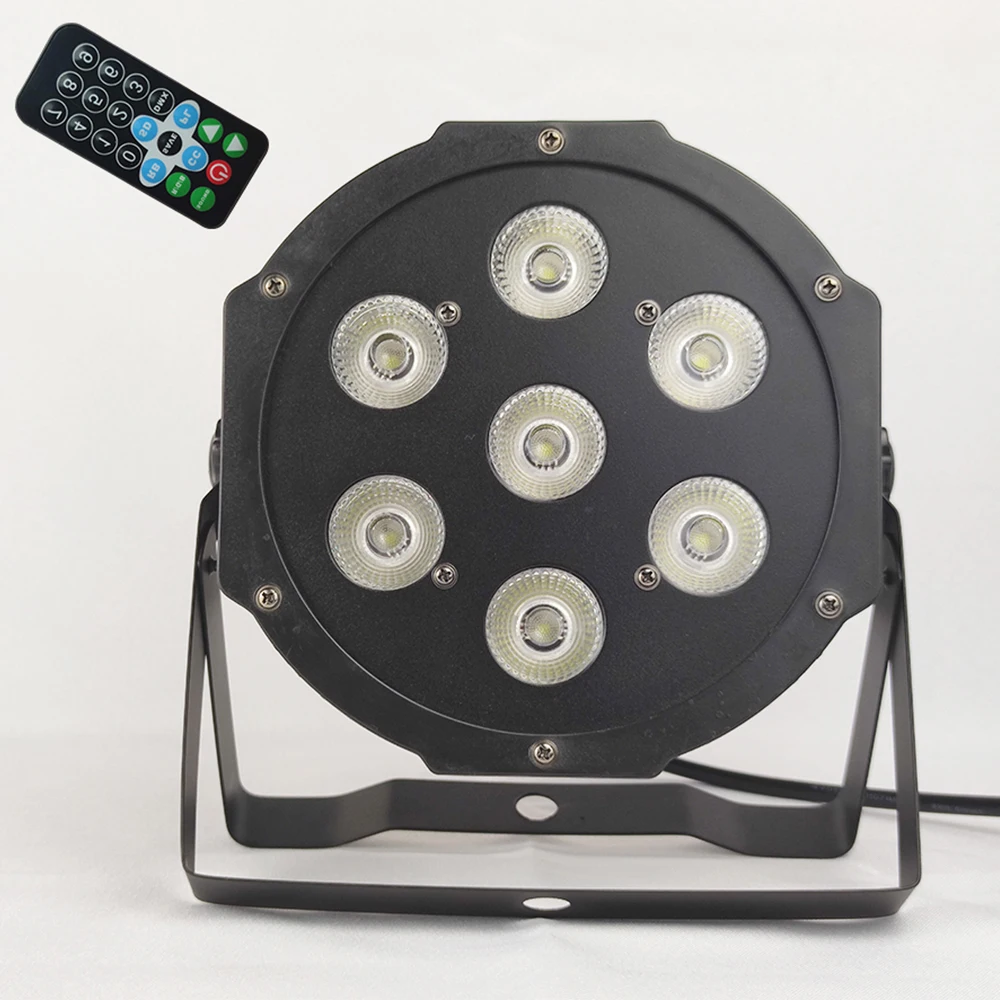 

2 pieces / Remote control 7x12w Led Par light RGBW 4in1 led par light dj party dyeing lights DMX stage