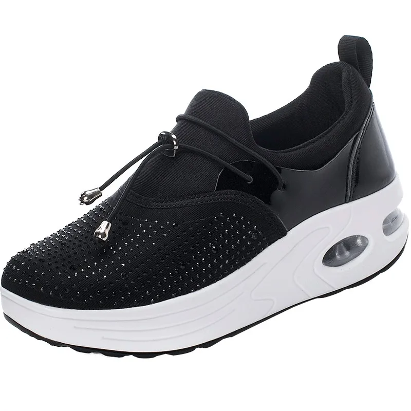 Женская обувь с толстой подошвой раскачивающая женская кристаллами сохраняющая