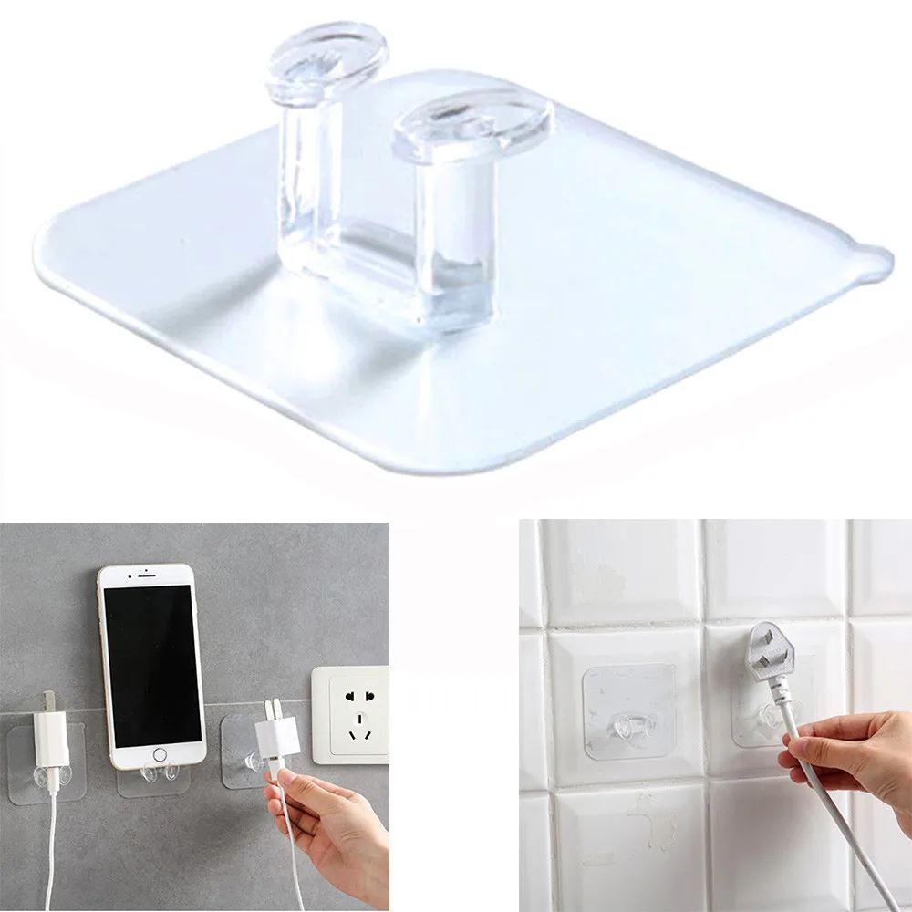 Практичный прозрачный пластиковый крючок для хранения настенный держатель
