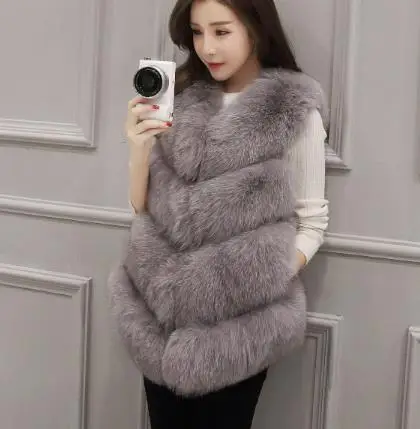 Меховое 2019 зимнее женское пальто из искусственного меха жилет меховые жилетки