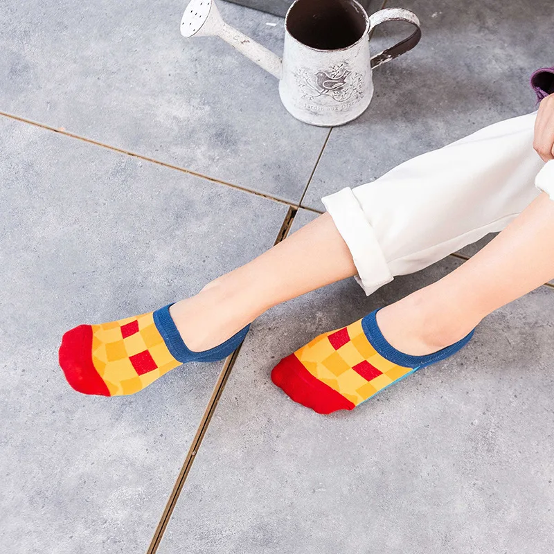 Харадзюку Женская Носки летние Нескользящие невидимые милые носочки Забавный