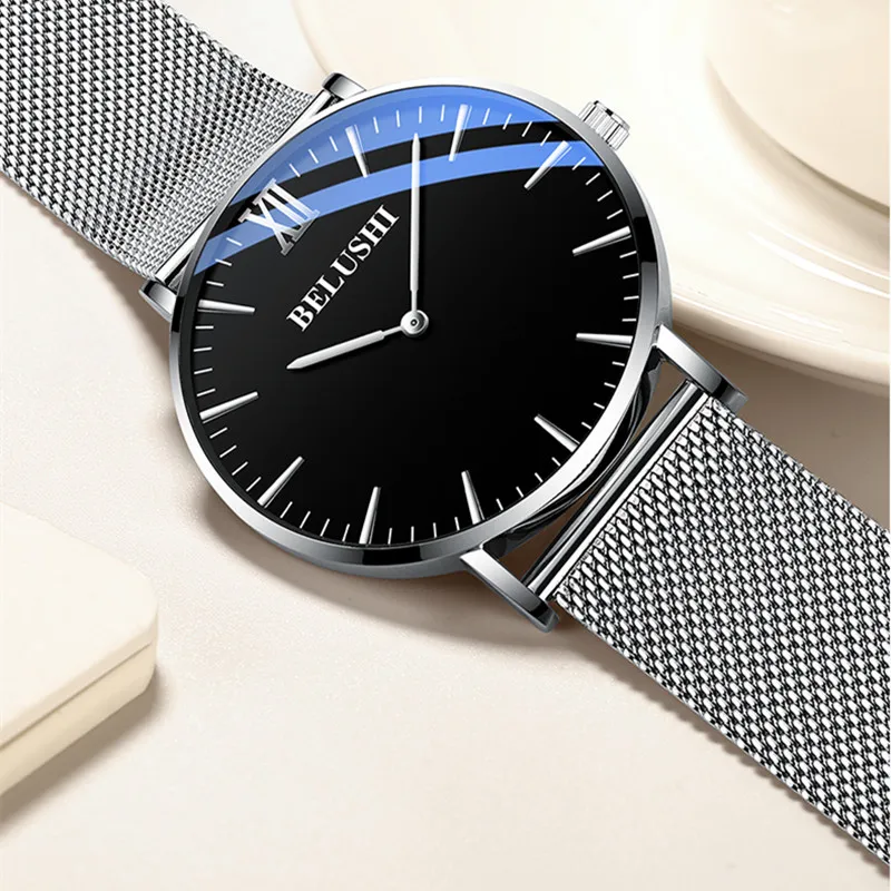 Новый Для мужчин часы класса люкс Креативные от топ бренда кварцевые мужские