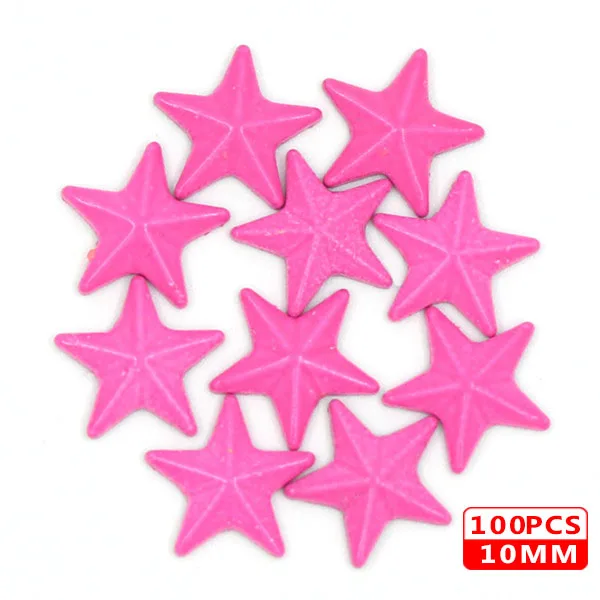 10MM Star Rose 100 шт Горячая фиксация шпильки медь звезда квадратный череп стразы железные заклепки для одежды металлические заклепки DIY панк аксессуары для одежды - Цвет: 10MM Star Rose