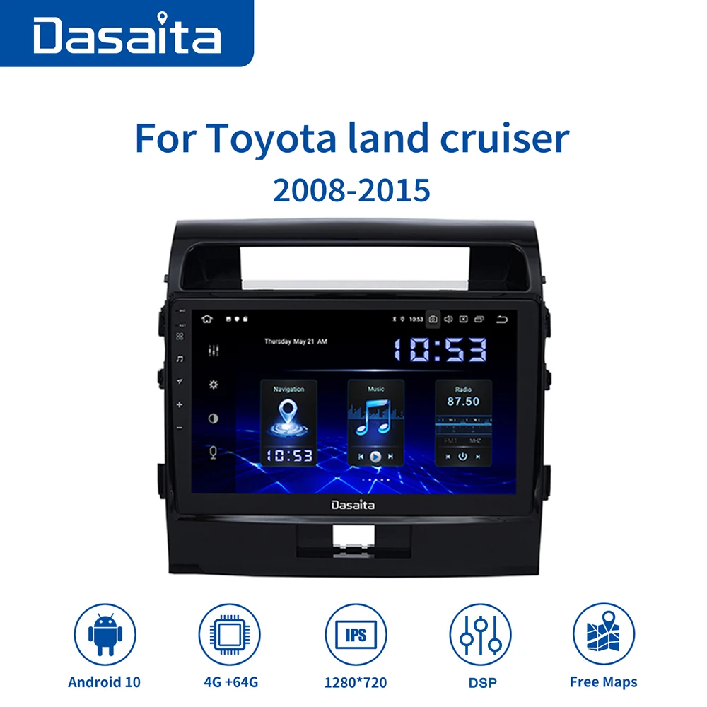 Dasaita 10 2 &quotAndroid 0 Авто 1 Din радио для Toyota Land Cruiser LC200 2008 2009 2010 2011 2012 2013 навигация 64 Гб