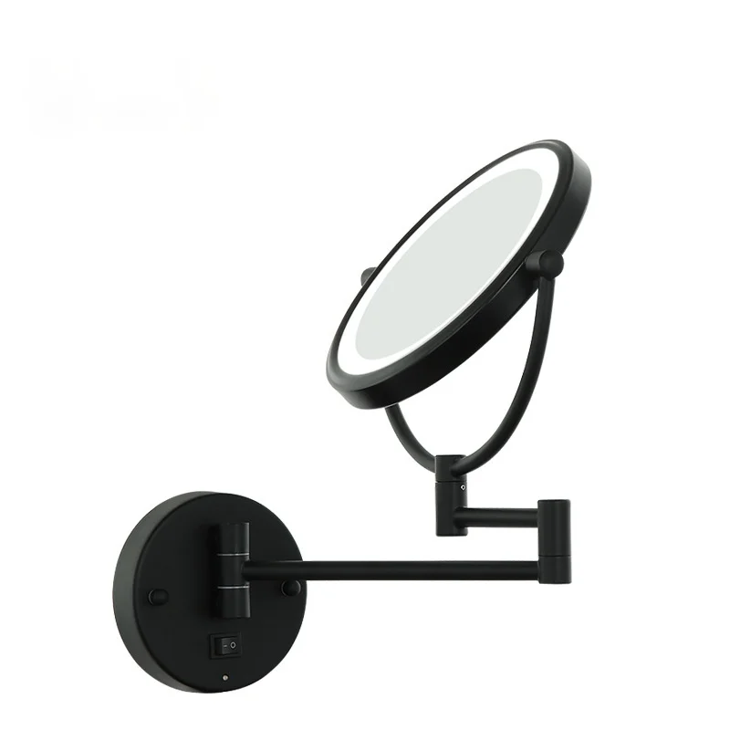 

Bathroom Bath Mirrors Decor Toilet Black Magnifying Bath Mirrors Round Wall 2 Face Espelho Grande Mirrored Furniture EH60BM