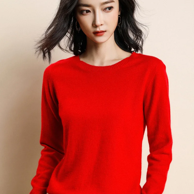 

2020 Knitted Women O-neck Sweater Pullovers Winter Autumn Basic Long Sleeve Crop Top Women Sweaters Pullover Slim Fit Jumper Top