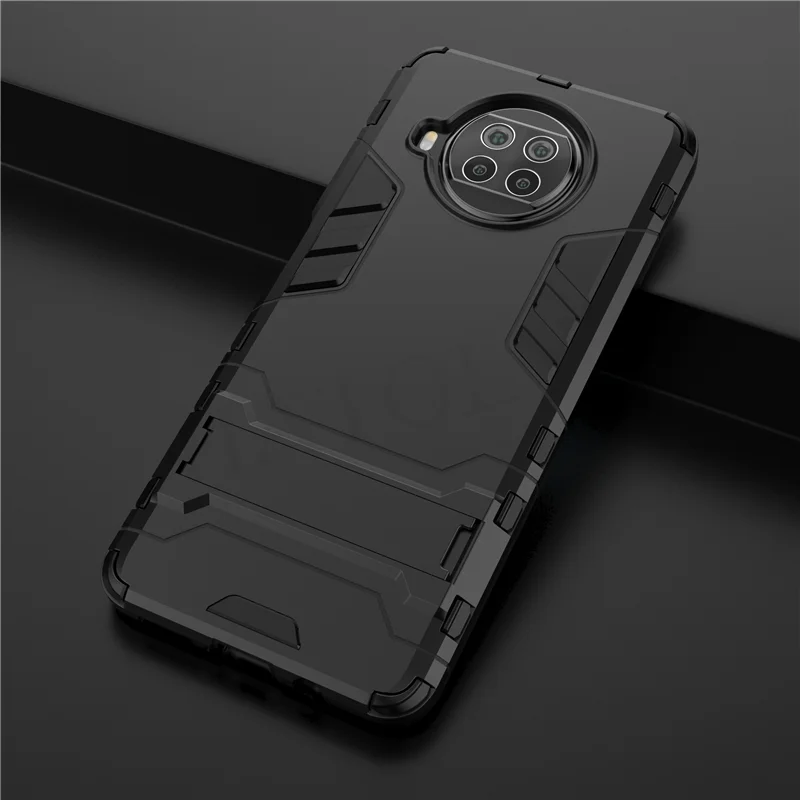 

For Xiaomi Mi 10i 5G Case Shockproof TPU Bumper Robot Holder Stand Armor Hard Phone Back Cover For Xiaomi Mi 10i 10T Lite Case