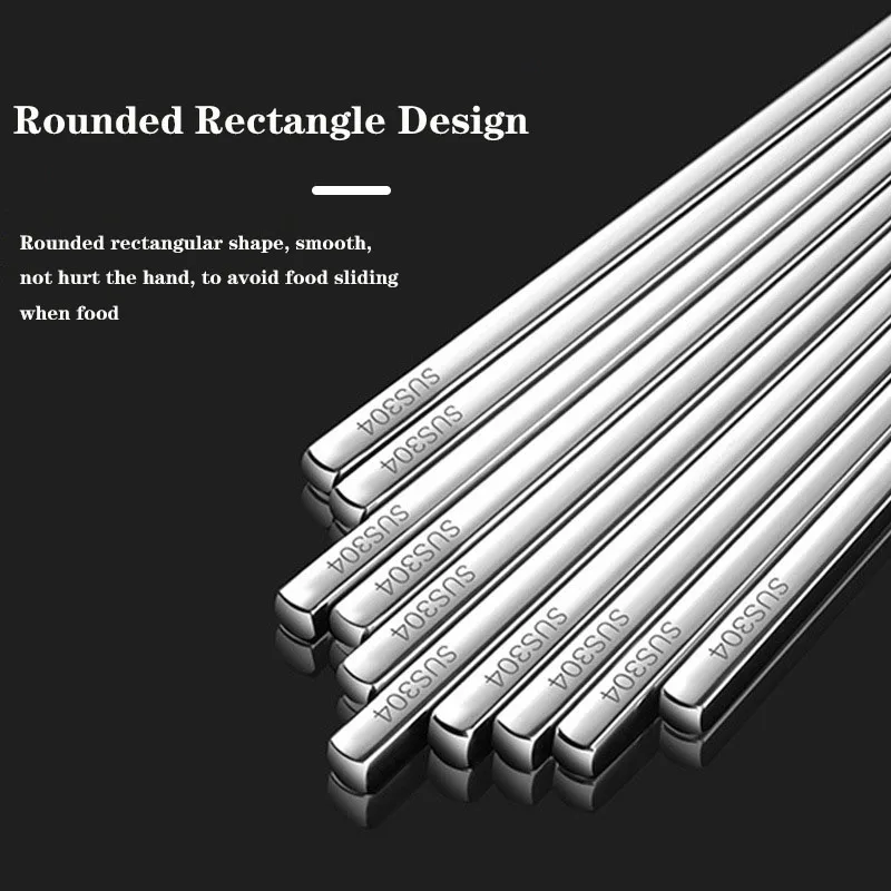 5 пар/комплект китайские палочки для еды из нержавеющей стали | Дом и сад
