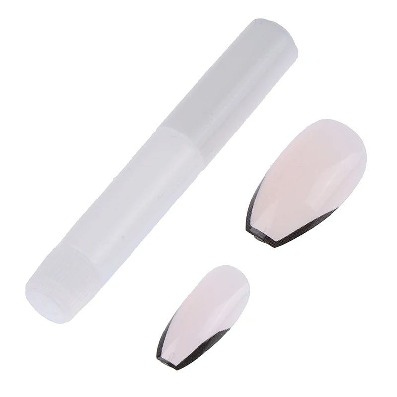 24PCS/SET Black Border Wear Long False Nail Full Cover Wearable Coffin Fake For Art | Красота и здоровье