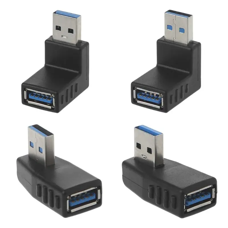 90 Degree Left Right Angled USB 3.0 A Male To Female Connector Adapter For Laptop PC