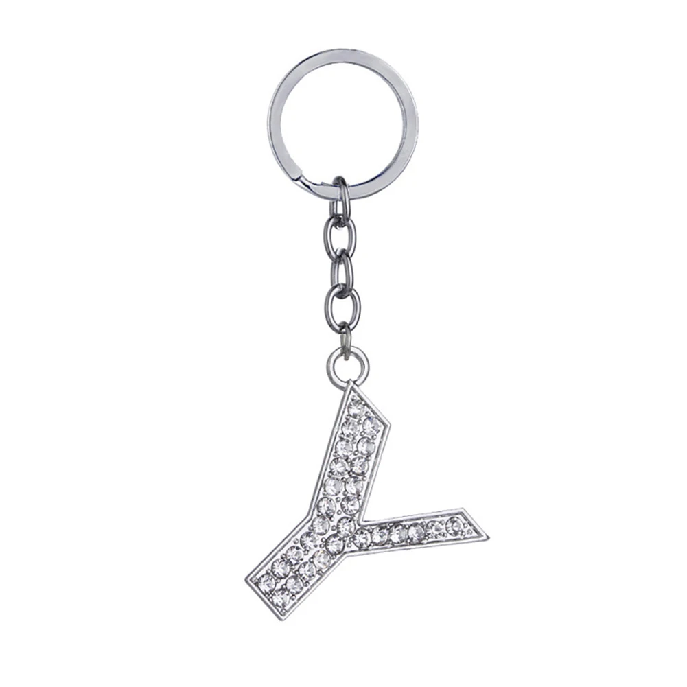 Crystal Alphabet Initial Letter Key Ring Chain Rhinestone Unisex Keychain Letters Pendan Keyring New Fashion Style | Украшения и