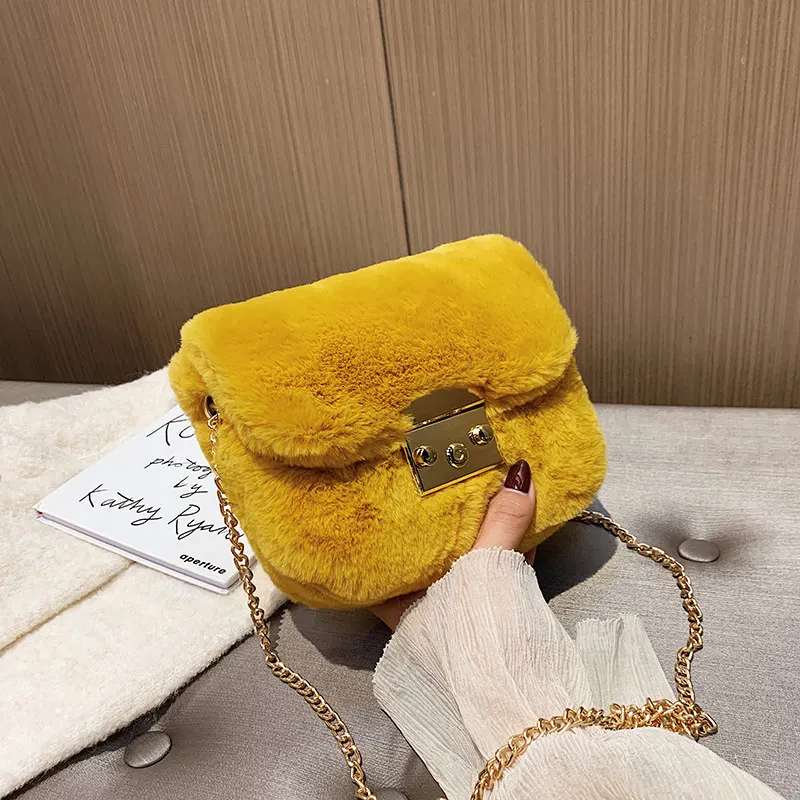 Пушистая женская сумка на плечо зимняя модная новинка 2019 сумка-мессенджер с