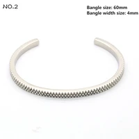 bofee 316l stainless steel carve mantra bracelet bangle silver crystal handmade cuff metal fashion jewelry for women men gift
