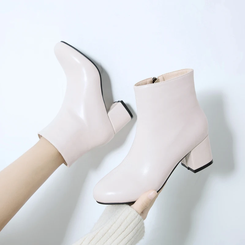 Женские ботильоны JK из искусственной кожи ботинки на высоком каблуке Дамская