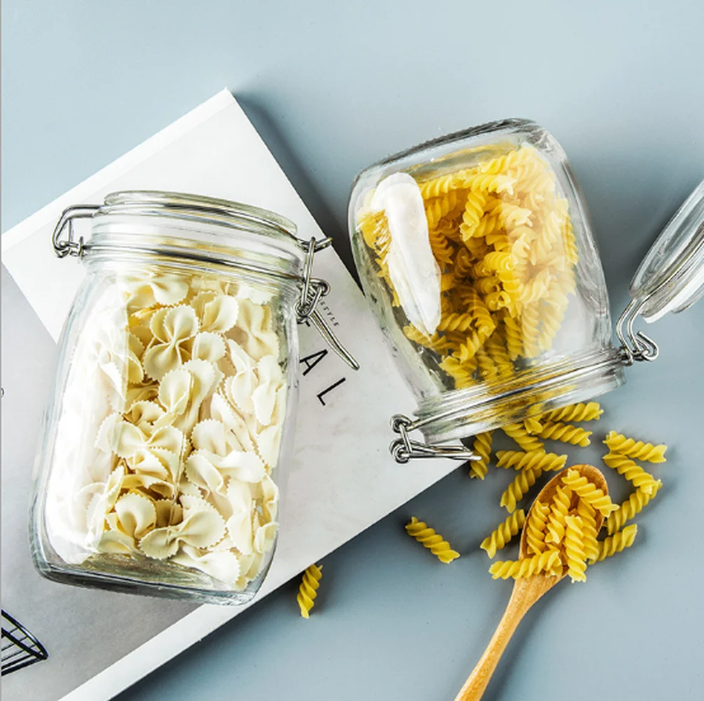 Glass Sealed Jar Food Jam Honey Bottle Pickle Miscellaneous Grains Storage Tank Tea For Kitchen | Дом и сад