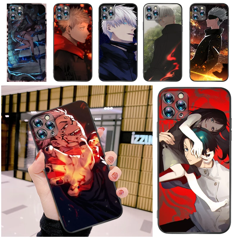 

Jujutsu Kaisen Yuji Itadori Sukuna Fushiguro Megumi Satoru Gojo Phone Case For iPhone 12 Pro MAX Mini SE 2020 Soft TPU Coque