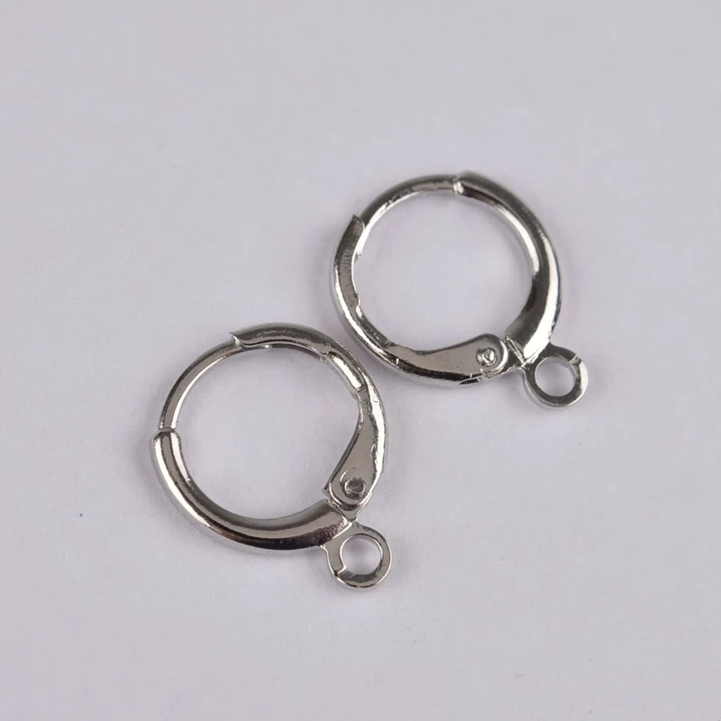Rhodium Plated 1000 шт 15 мм корейские небольшие кольцевые застежки для сережек крючки для серьг ушные подхваты для штор серьги DIY ручной работы Бисероплетение материалы оптом - Цвет: Rhodium Plated