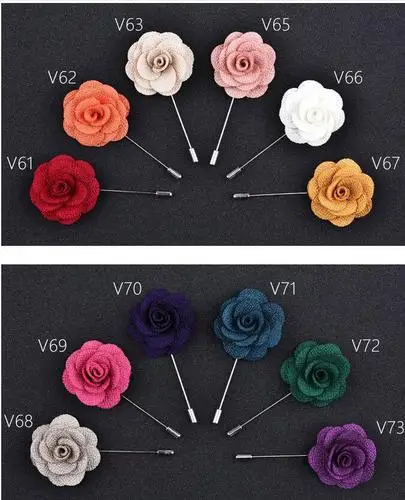 

Mens Fashion Lapel Flower Handmade Boutonniere Stick Brooches Pin Accessories