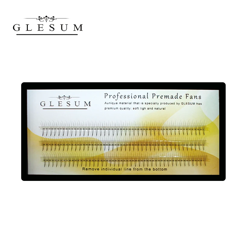 Накладные ресницы Glesum 3D/4D/5D русский объем с длинным стержнем матовые черные