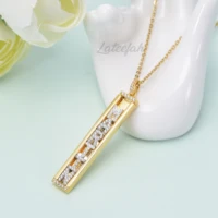lateefah name custom necklace gold silvery slide the letter necklace name personality gold necklace