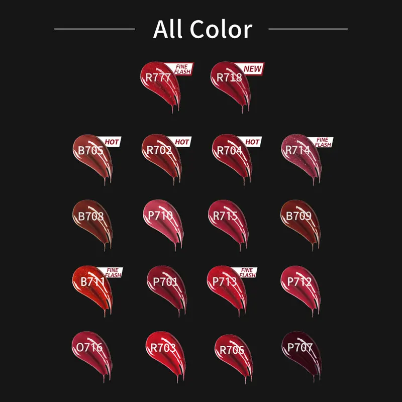 COLORKEY 16 Цвета блестящая жидкая губная помада с зеркальным блеском питают блеск