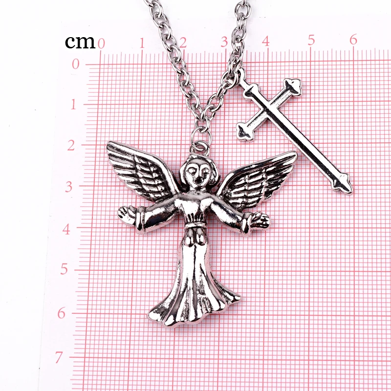 1 ШТ. Панк Из Нержавеющей Стали Ангел Крест Ожерелье Мужчины Ювелирные Изделия