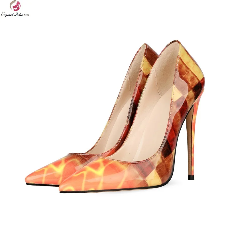 

Woman Multi Colored Plaid Heels Sexy Pointed Toe Heels Thin Heels Heels Party Wedding Pumps Shoes Females Heels Large Size 33-45