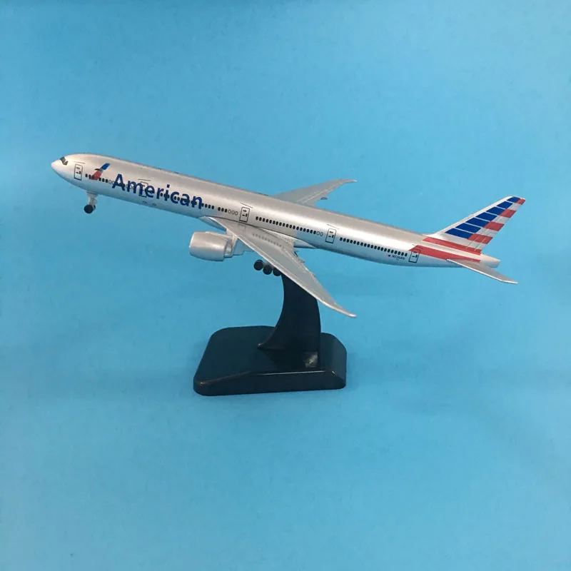 Фото 20 см американские авиалинии Боинг 777 модель самолета США B777 модель самолета 16 см сплав металла литая Игрушечная модель самолета №4