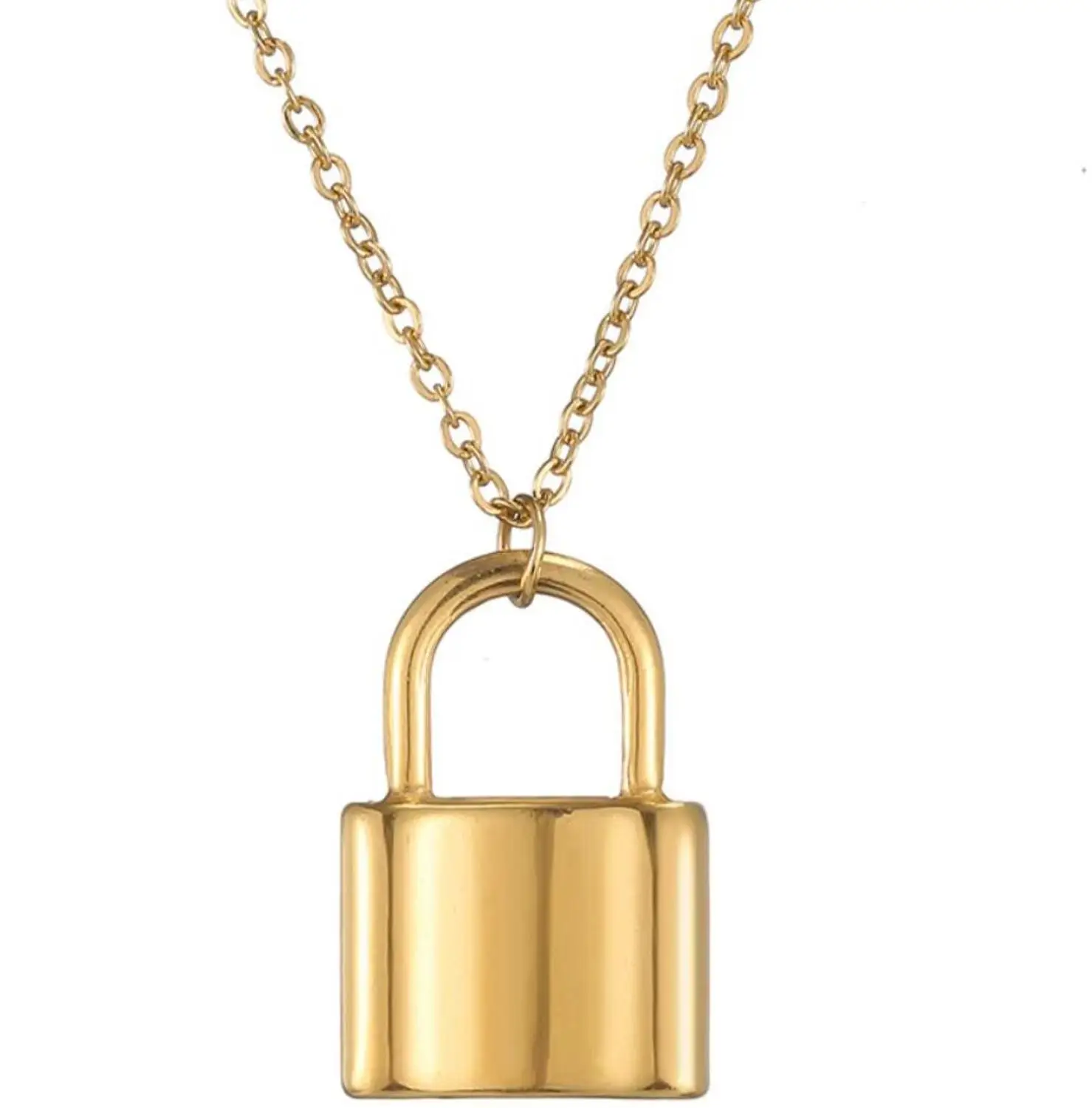 C2179 Vintage Lover's Lock Pendant Choker Necklace Steampunk Clavicle Golden Chain Necklace Collier Valentine's Day Gift - Окраска металла: C2179