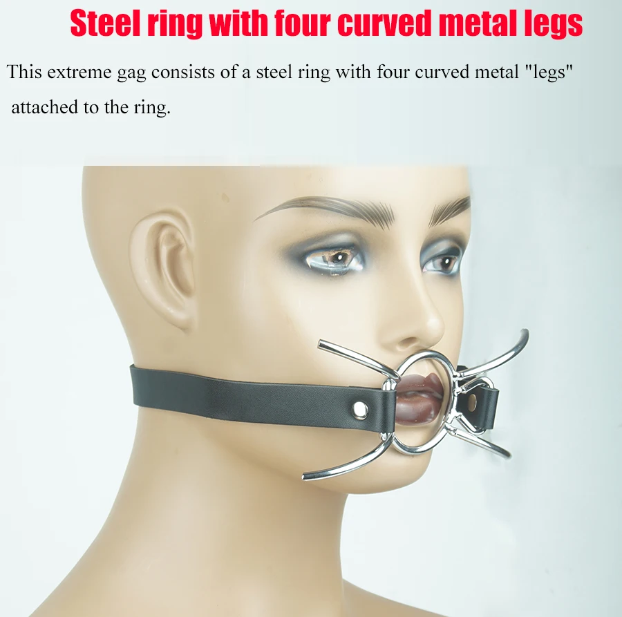 БДСМ головная повязка открытый рот из нержавеющей стали/Кольцо/кляп паука