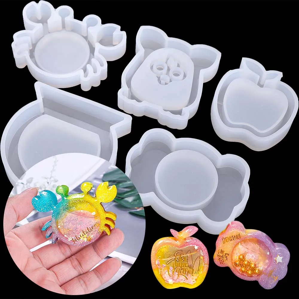 

Diy Silicone Quicksand Mold Owl Crab Shape Mold Pendant Crystal Epoxy Mold Decoration Silicone Mold Handmade Artwork