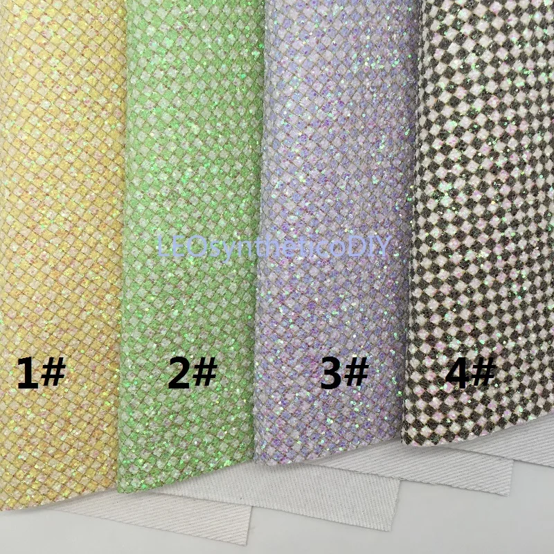 1 шт. 21X29 см блестящая ткань плотная кожа клетчатые блестящие кожаные листы для