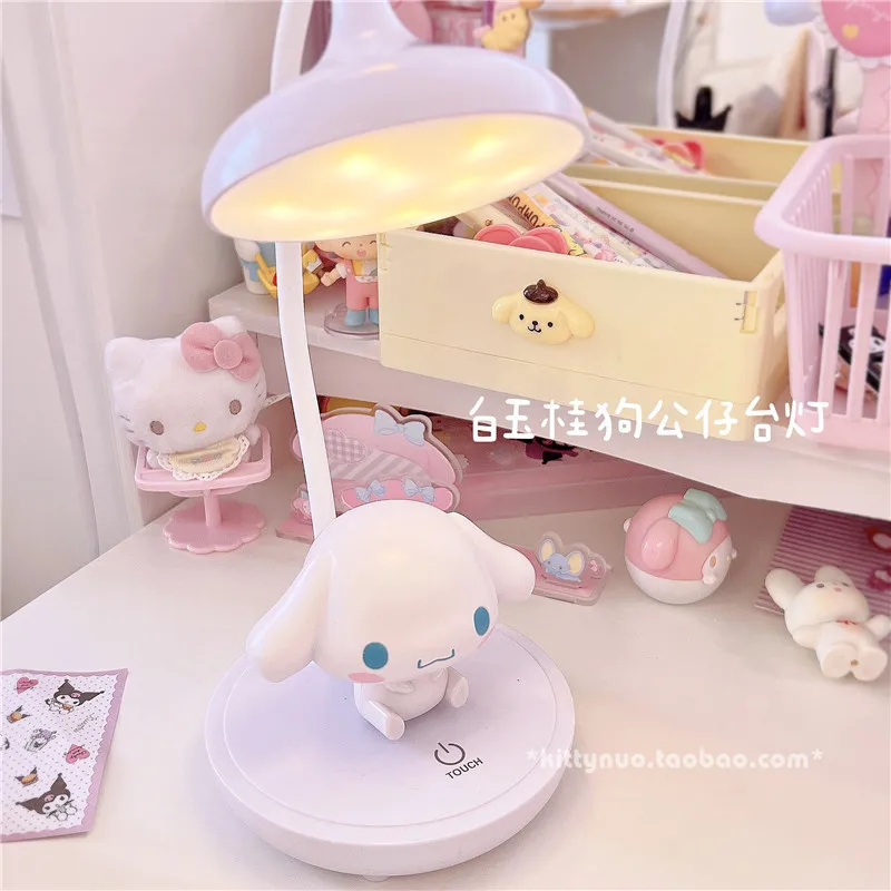 Sanrioed Kawaii My Melody Cinnamoroll Kuromi Настольный светодиодный обучающий ночсветильник для