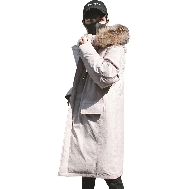 

2019 winter new collection women down jacket thick long hooded lovers wear youth leisure white duck down jacket men coat