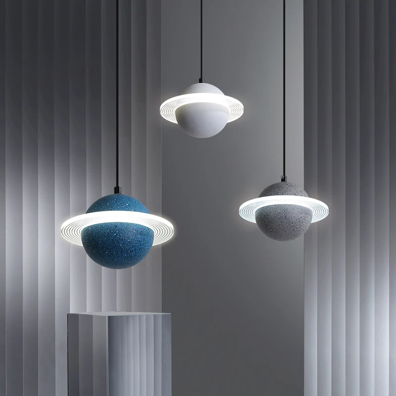 

Modern and simple LED chandelier lighting creative round single head chandelierdecorationbedroom bedside corridor bar chandelier